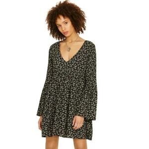 Ralph Lauren Denim & Supply Womens Black Floral V-Neck Mini Dress Small